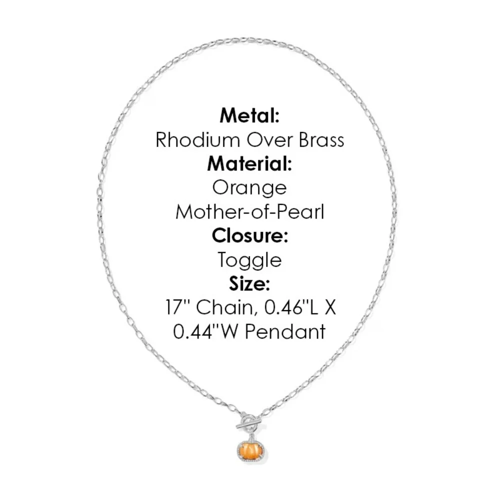 Kendra Scott 𝐍𝐖𝐓 Pumpkin Silver Link and Chain Necklace NEW